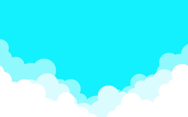 Wolken Papier Geschnitten Mit Blauem Himmel Hintergrund Landschaft Flach Cartoon — Stockvektor