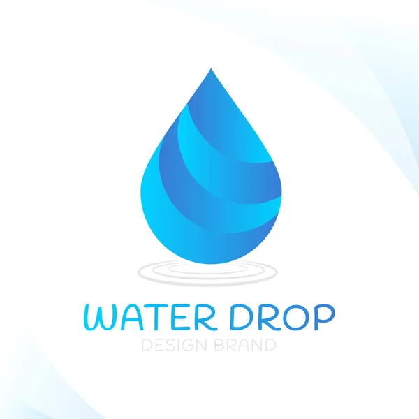 Water Drop Aqua Blue Color Logo Design Isolated White Abstract — Stock Vector