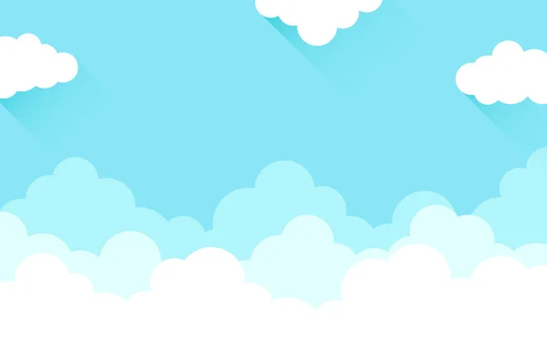Weiße Wolke Auf Hohem Blauen Himmel Freien Cartoon Hintergrund Vektor — Stockvektor
