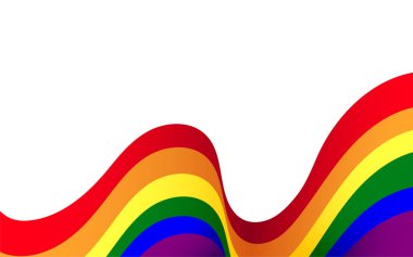 Lezbiyen, gey ve biseksüel renkli konsept arkaplan çizimi LGBT gökkuşağı eğrisi