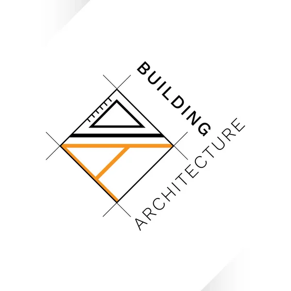 Architectuur Gebouw Bouw Tekening Stijl Logo Pictogram Ontwerp Geïsoleerd Abstracte — Stockvector