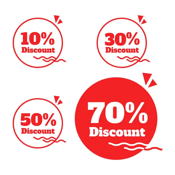 Red Badge Sticker Price Label Tag Special Offer Promotion Sale — Stock Vector