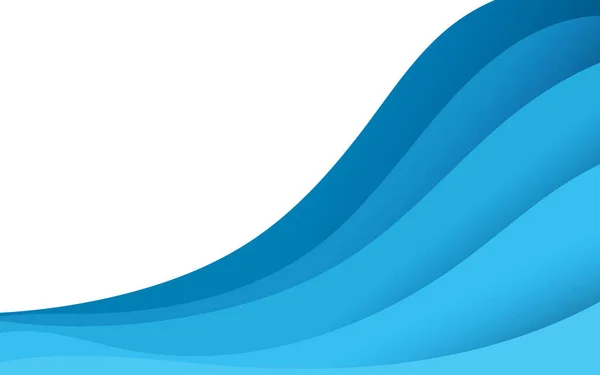 蓝色液体波幅背景矢量平面样式 — 图库矢量图片