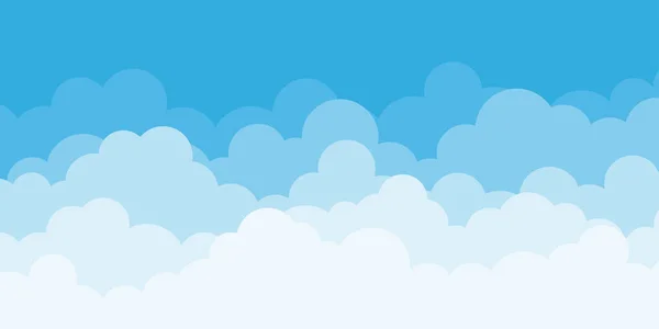 青い空の屋外の風景ベクトルの背景イラストの上に雲 — ストックベクタ