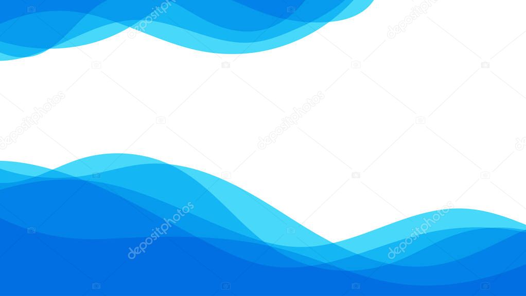 Abstract patterns blue sea ocean wave banner vector background illustration
