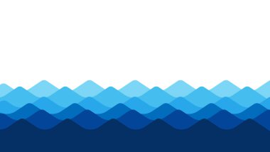 Mavi okyanus su dalgası çizgileri soyut vektör arkaplanı dizayn ediyor