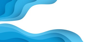 Soyut mavi okyanus dalgası kağıt vektör arkaplan ve boşluk