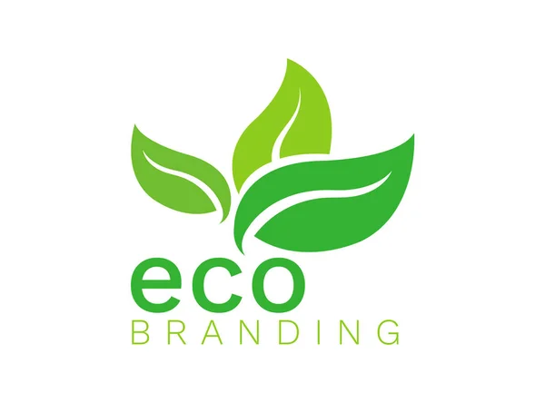 Зелений Екологічно Чистий Лист Логотип Плоский Дизайн Природа Вектор Ізольований — стоковий вектор
