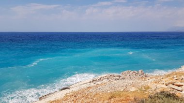 Arnavutluk 'un Lukove kentinde deniz manzarası