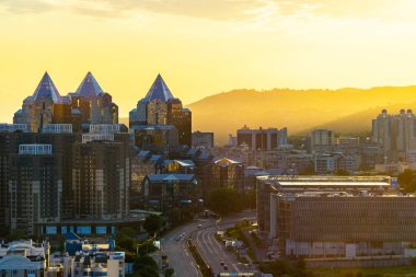 Almaty şehir manzarası, Kazakistan, Orta Asya 