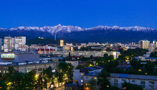 Almaty Ciudad Vista Nocturna Ciudad — Foto de Stock