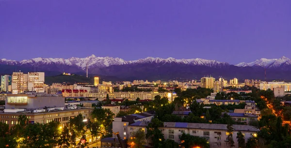 Ville Almaty Vue Sur Ville Nuit — Photo