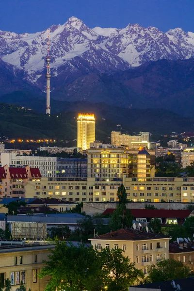 Ville Almaty Vue Sur Ville Nuit — Photo
