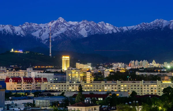 Ville Almaty Vue Sur Ville Nuit — Photo