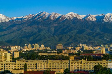 Almaty şehir manzarası, Kazakistan, Orta Asya