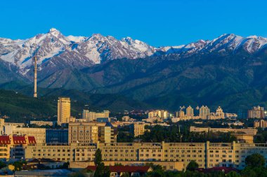 Almaty şehir manzarası, Kazakistan, Orta Asya