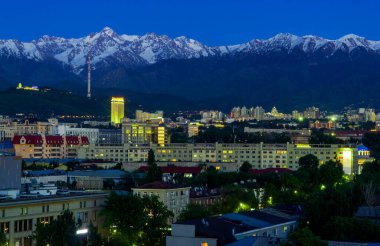Almaty şehir manzarası, Kazakistan, Orta Asya