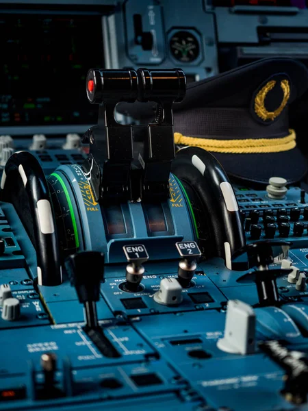 Closeup Plane Pilot Cabin — Stock Photo, Image