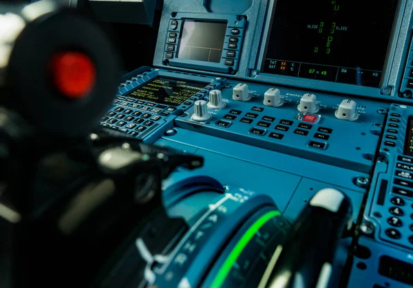 Closeup Plane Pilot Cabin — Stock Photo, Image