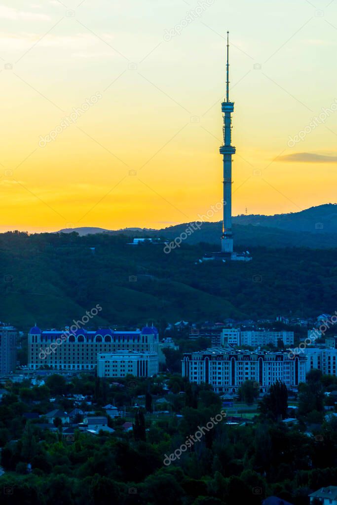 TV tower Kok Tobe in Almaty city, Kazakhstan 