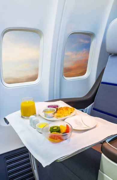 Bandeja Comida Avión — Foto de Stock