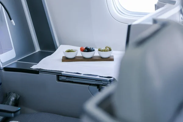 Food Plane Business Class Travel — Stock Photo, Image