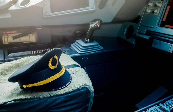 Closeup Plane Pilot Cabin — Stock Photo, Image