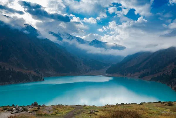 Beautiful Landscape Mountains Lake Kazakhstan — Stock Photo, Image