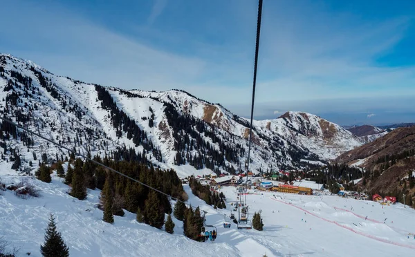 Località Sciistica Shymbulak Mountain Ski Almaty Kazakistan — Foto Stock