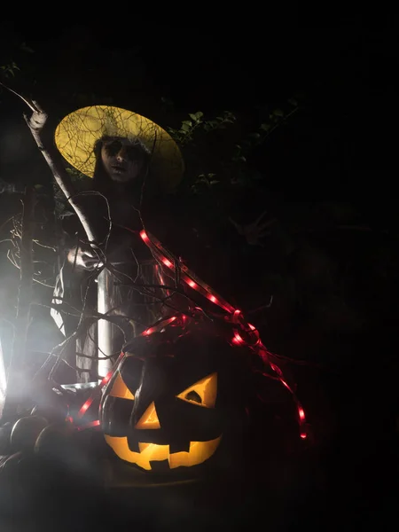 Hexa złej czarownicy Halloween Horror scenie — Zdjęcie stockowe