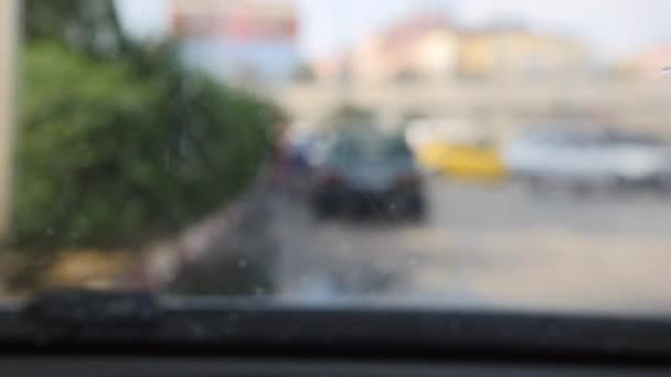 Revestimiento de champú de vidrio coche — Vídeo de stock