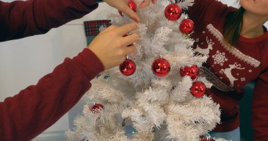 Çift el Beyaz Sunni Noel ağacı süsleme