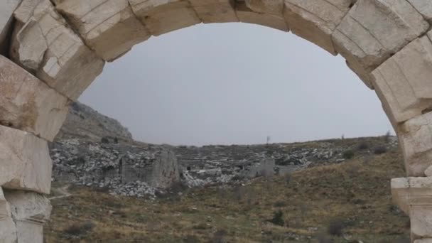 Ruinen des antiken Theaters Sagalassos in Isparta oder Burdur in der Türkei. — Stockvideo