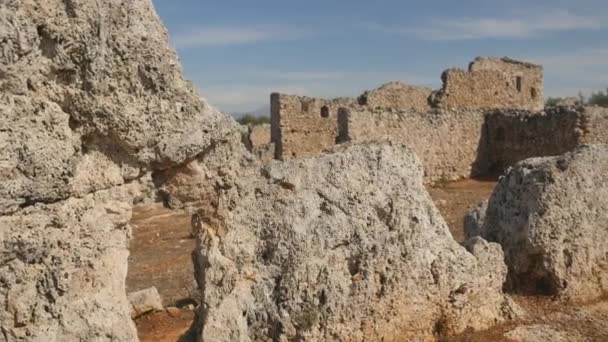 Vue large de l'ancienne ville de Lyrboton Kome en Turquie — Video