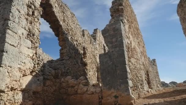 Weids uitzicht van oude stad van Lyrboton Kome in Turkije — Stockvideo