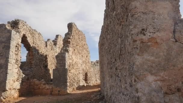 Geniş görüş, antik şehir, Lyrboton Kome Türkiye'de — Stok video