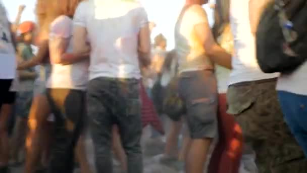 People having fun on the Holi Festival — Stock Video