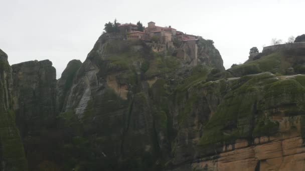 Klooster van Grand Meteoron in Meteora-bergen Griekenland — Stockvideo