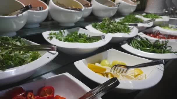 Diner in all inclusive 5-sterren hotel — Stockvideo