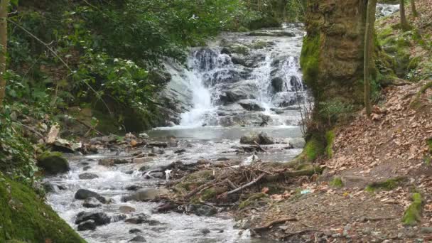 Winter watefall in Termal Yalova Turkey — Stockvideo