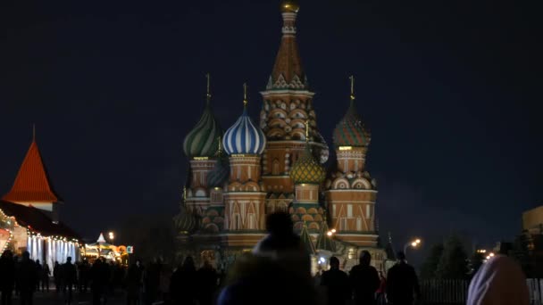 Plac Czerwony w zimowym dniu w Moskwie, Rosja — Wideo stockowe