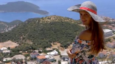 Woman traveler enjoying beautiful city view