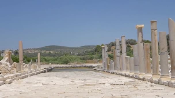 Colonnaded Street i Patara, Turkiet — Stockvideo