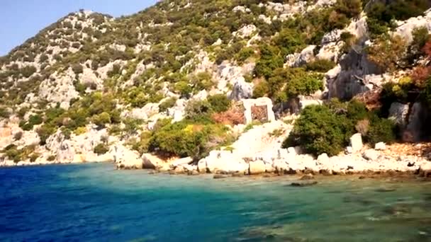 Sunken Lycian city in Turkey — Stock Video