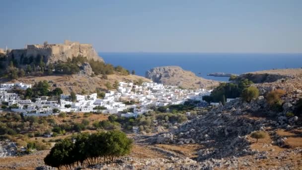 Historiska Lindos på Rhodos — Stockvideo