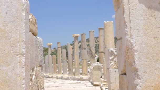 Colonnaded Street i Patara, Turkiet — Stockvideo