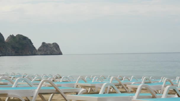 Alanya Kleopatra beach in summer resort in Turkey — Stock Video