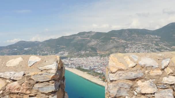 Alanya kilátás a kastélyról. Törökország. — Stock videók