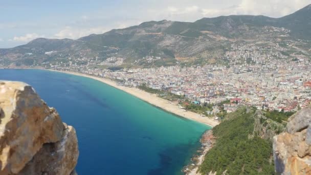 Alanya city view from castle. Turkey. — Stock Video