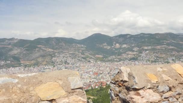 Alanya vista da cidade do castelo. Turquia . — Vídeo de Stock